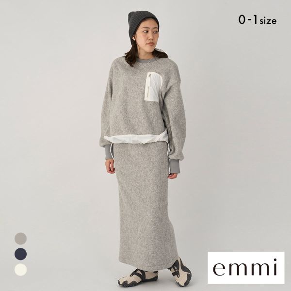 エミ フリースプルオーバー×スカートセット emmi