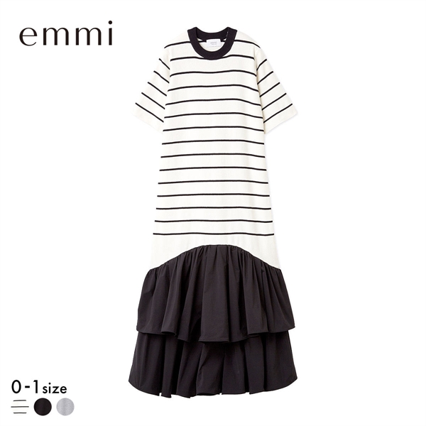 エミ ハーフスリーブニットドッキングワンピース emmi