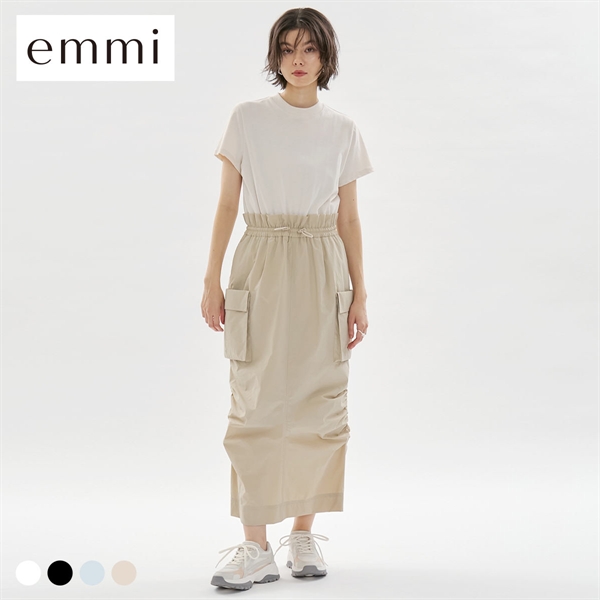 エミ ONLINE限定カラーあり カットドッキングワンピース 撥水 emmi