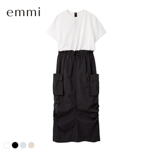 エミ ONLINE限定カラーあり カットドッキングワンピース 撥水 emmi