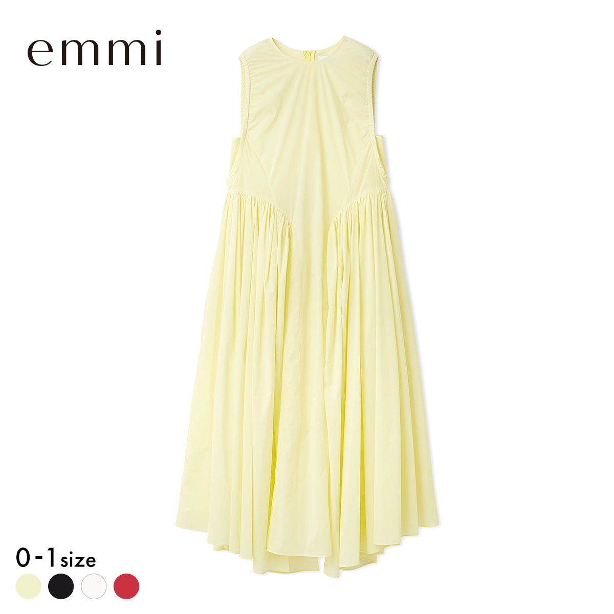 エミ ギャザーフォルムナイロンワンピース emmi(YE-イエロー-0)