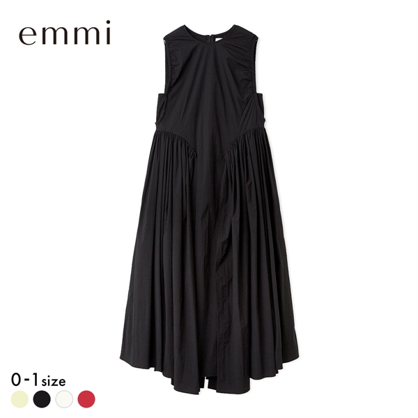 エミ ギャザーフォルムナイロンワンピース emmi