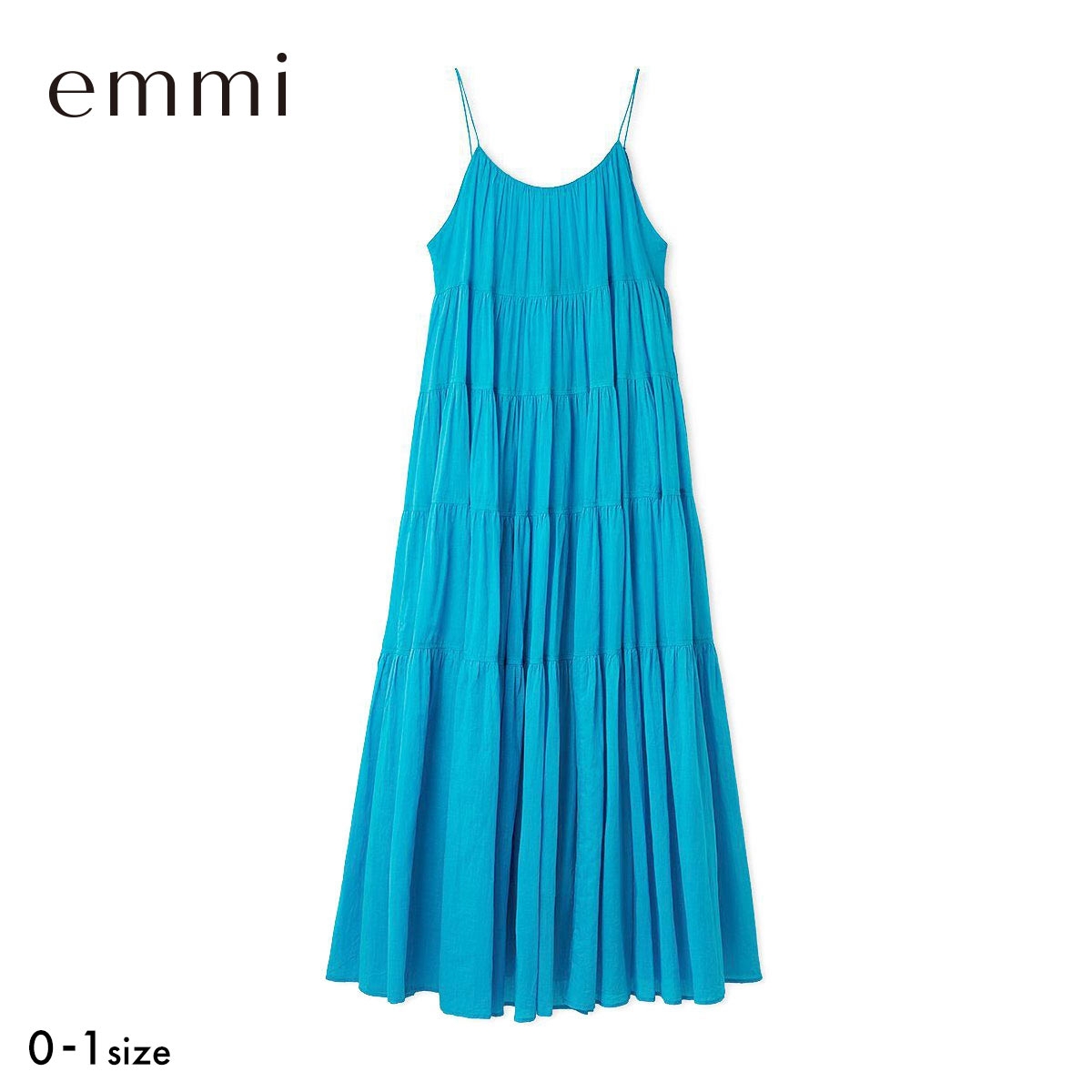 エミ コットンボリュームティアードワンピース emmi(BU-ブルー-0)