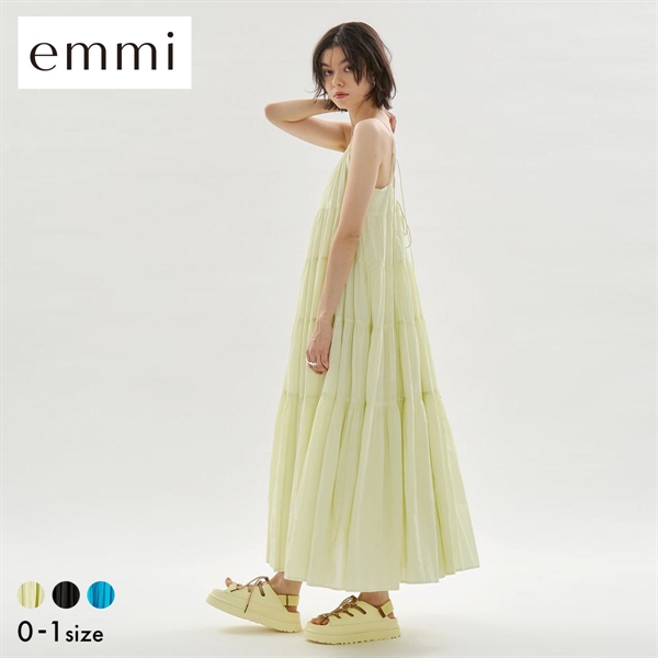 エミ コットンボリュームティアードワンピース emmi