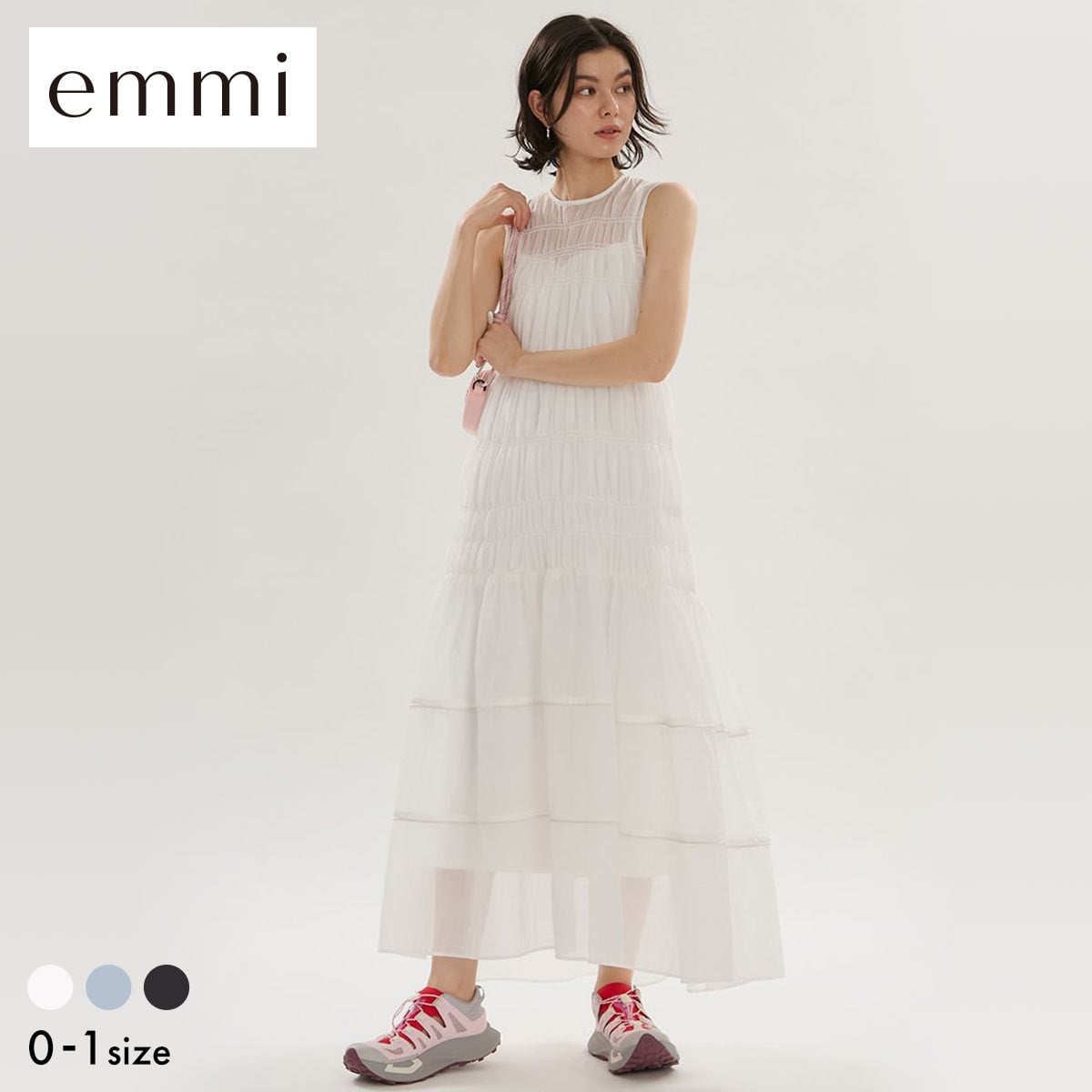 エミ シアーナイロンシャーリングワンピース セットアップ対応 emmi