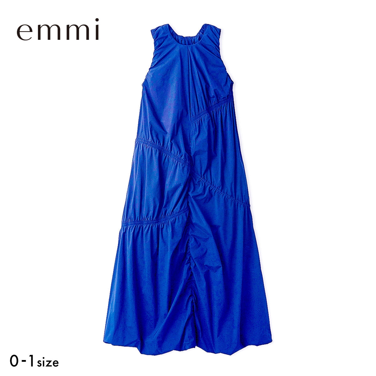 エミ エアリーギャザーワンピース 撥水 emmi(BU-ブルー-0)
