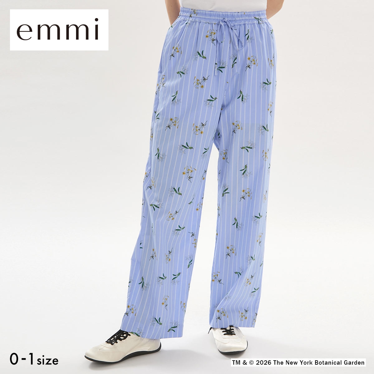 エミ emmi×NYBG ストライプリラックスパンツ セットアップ対応 emmi(BU-ブルー-0)