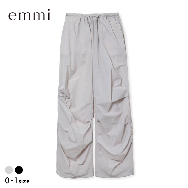 エミ ギャザーディテールナイロンイージーパンツ セットアップ対応 撥水 emmi