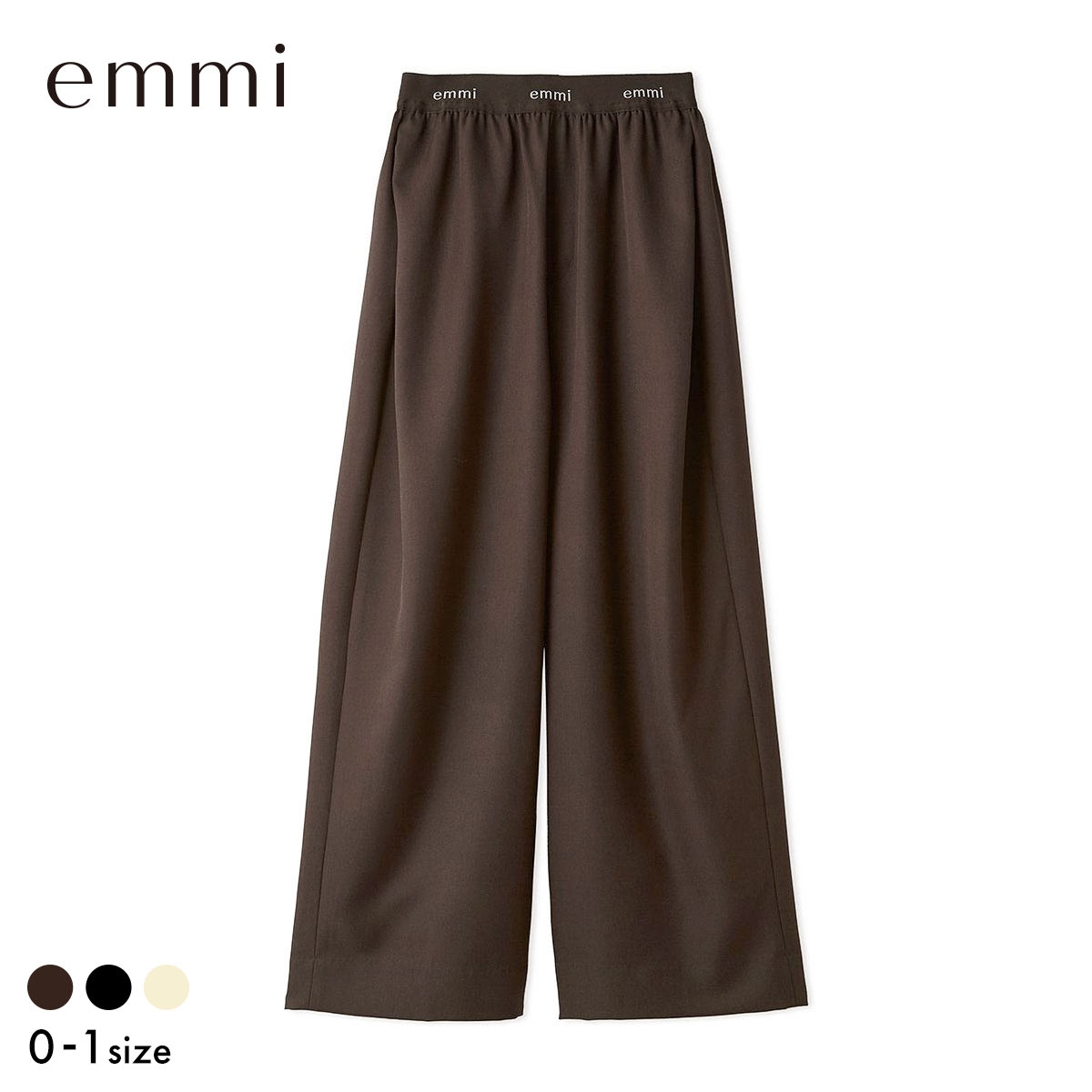 エミ emmiロゴゴムジャガードタックパンツ emmi