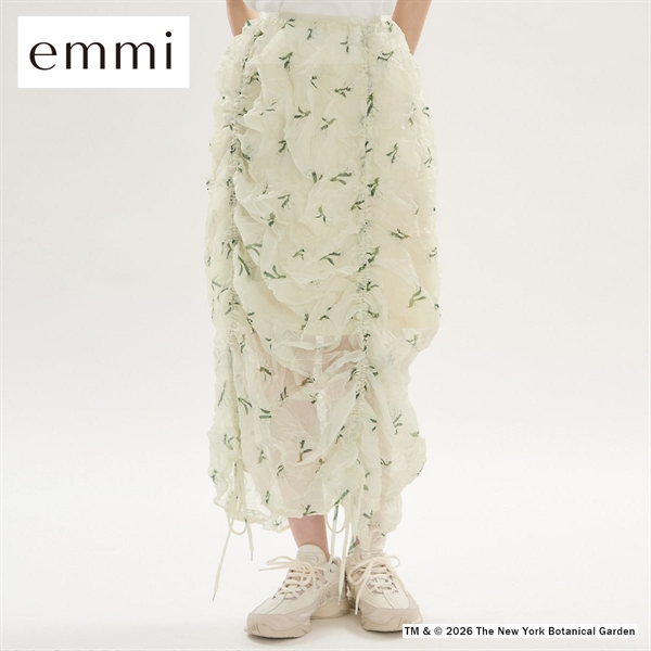 エミ emmi×NYBG フラワーワッシャースカート セットアップ対応 ハンドウォッシャブル emmi