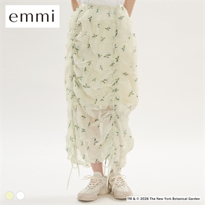 エミ emmi×NYBG フラワーワッシャースカート セットアップ対応 ハンドウォッシャブル emmi