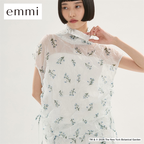 エミ emmi×NYBG フラワーワッシャーブラウス セットアップ対応 ハンドウォッシャブル emmi