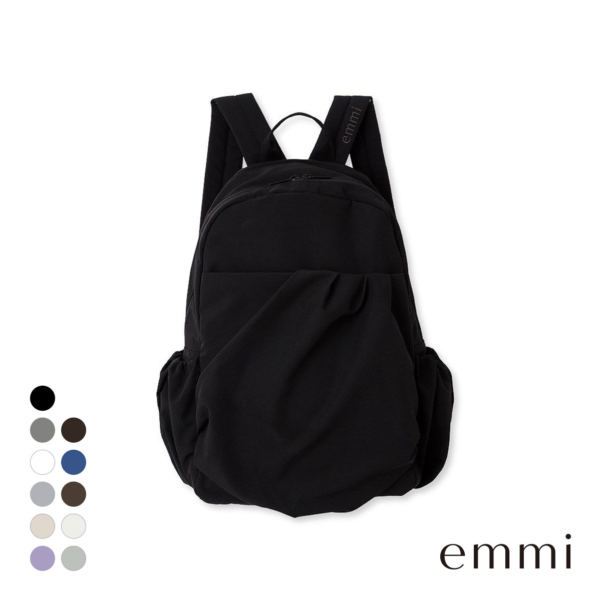 エミ ギャザーボディーバックパック emmi(BK-ブラック-Free)