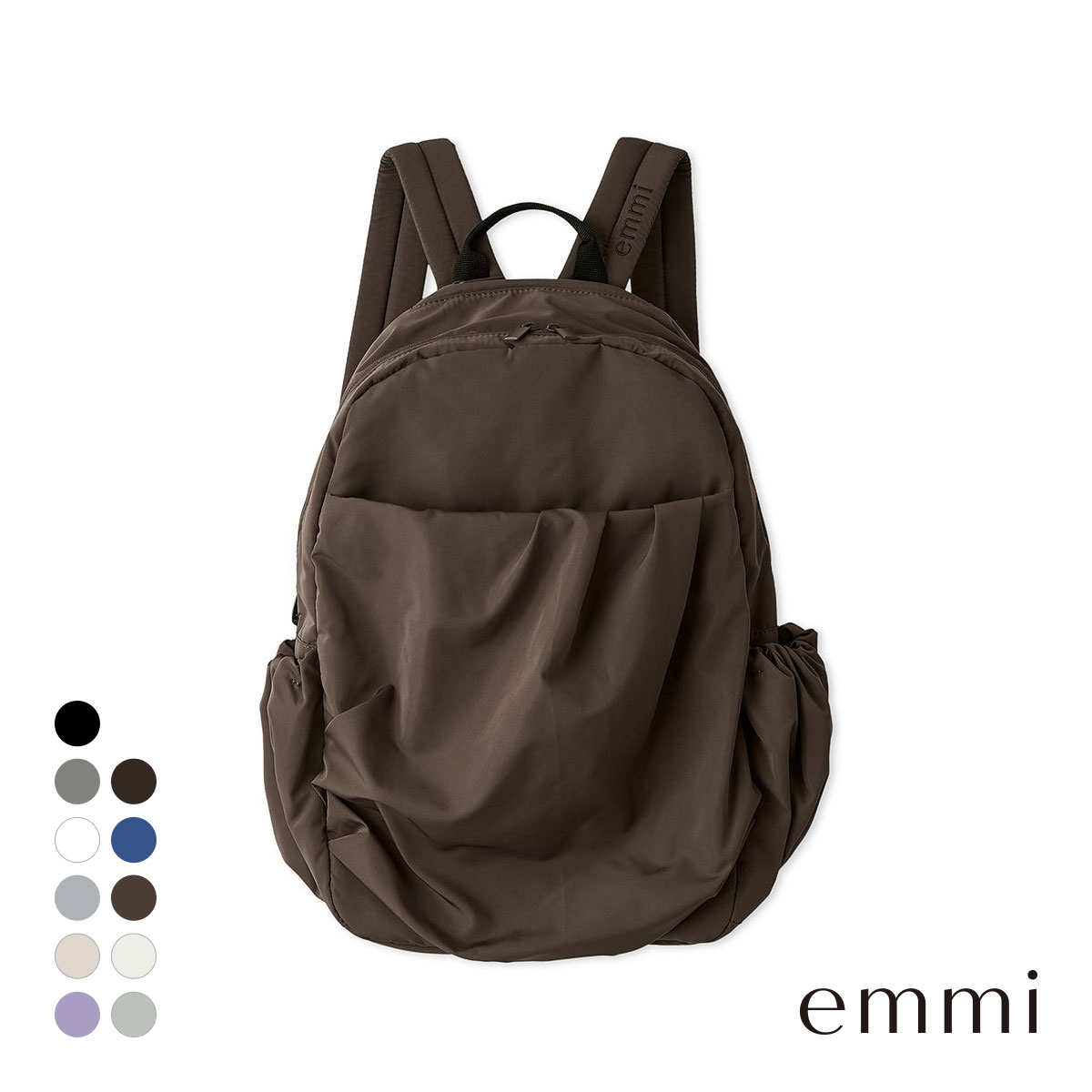 エミ ギャザーボディーバックパック emmi(BR-ブラウン-Free)