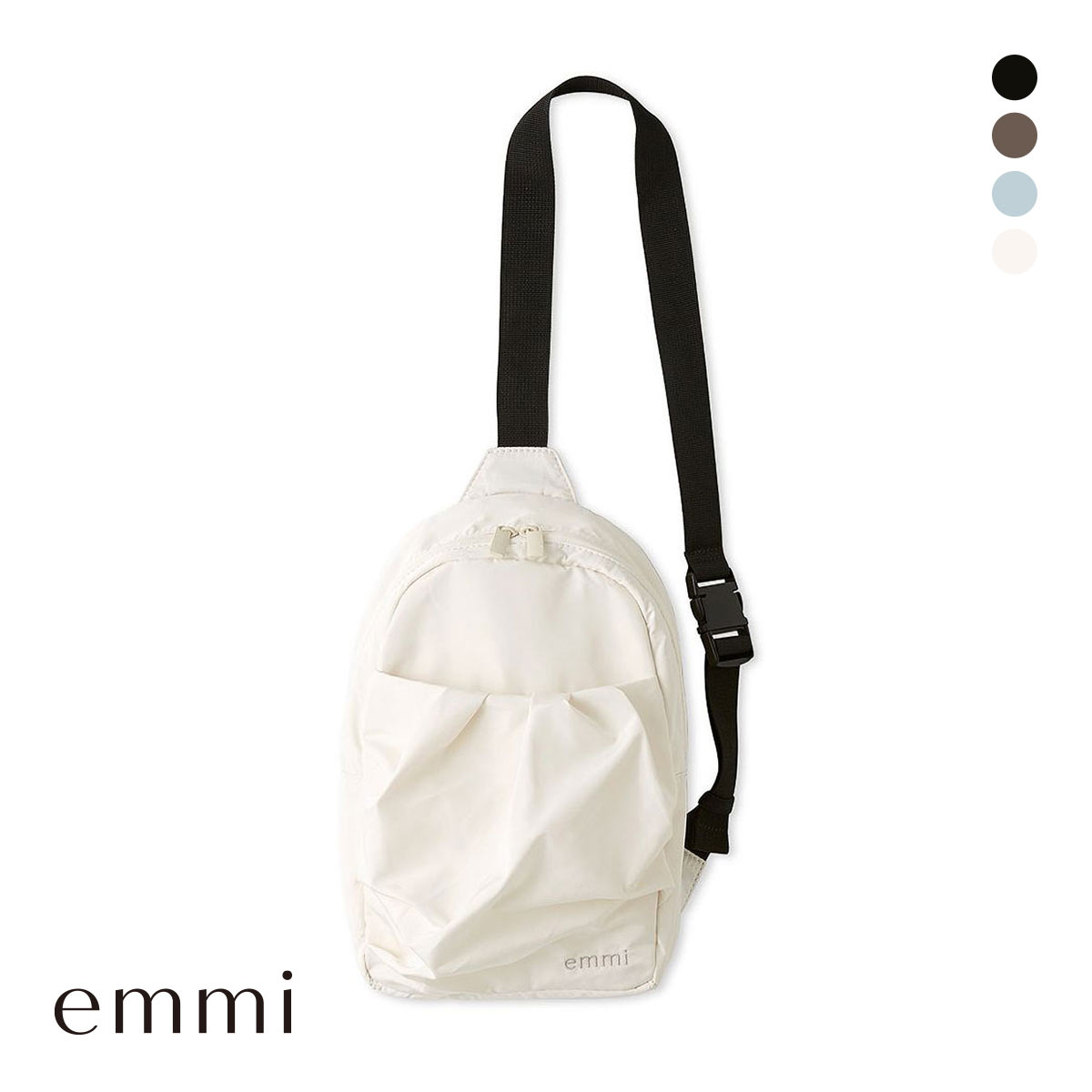 エミ eco 撥水ギャザーミニショルダーバッグ emmi(IV-アイボリー-Free)