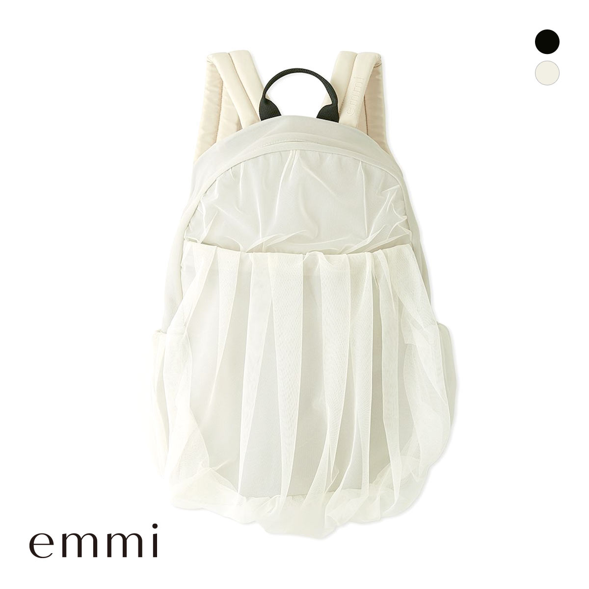 emmi ホワイト リュック・バックパック エミ emmi 【emmi atelier】ギャザーボディーバックパック
