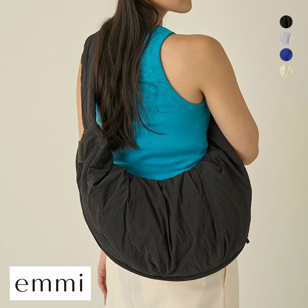 エミ 撥水 2wayワッシャーショルダーバッグ emmi(BK-ブラック-Free)