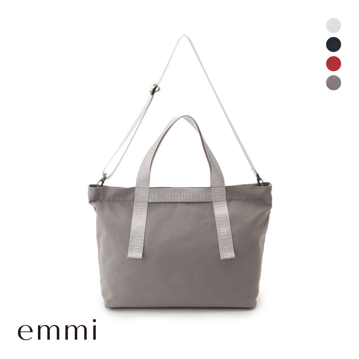 エミ 10th emmiロゴビッグトートバッグ emmi(GY-グレー-Free)