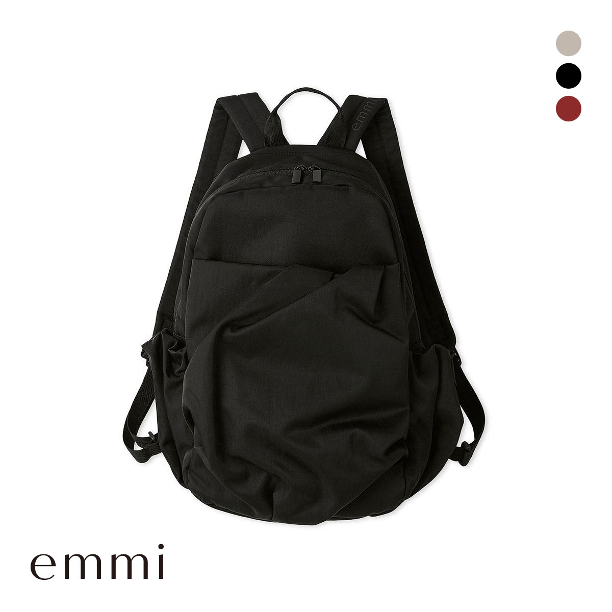エミ ツイルギャザーボディーバックパック emmi(BK-ブラック-Free)
