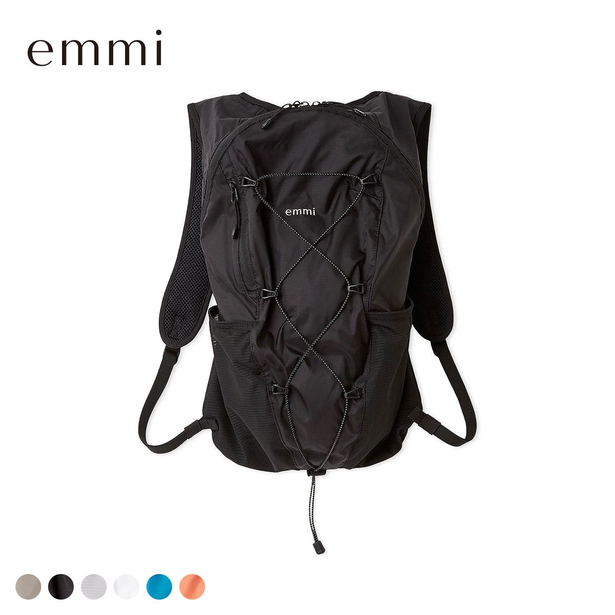 エミ パッカブルバックパック 撥水 emm(BK-ブラック-Free)