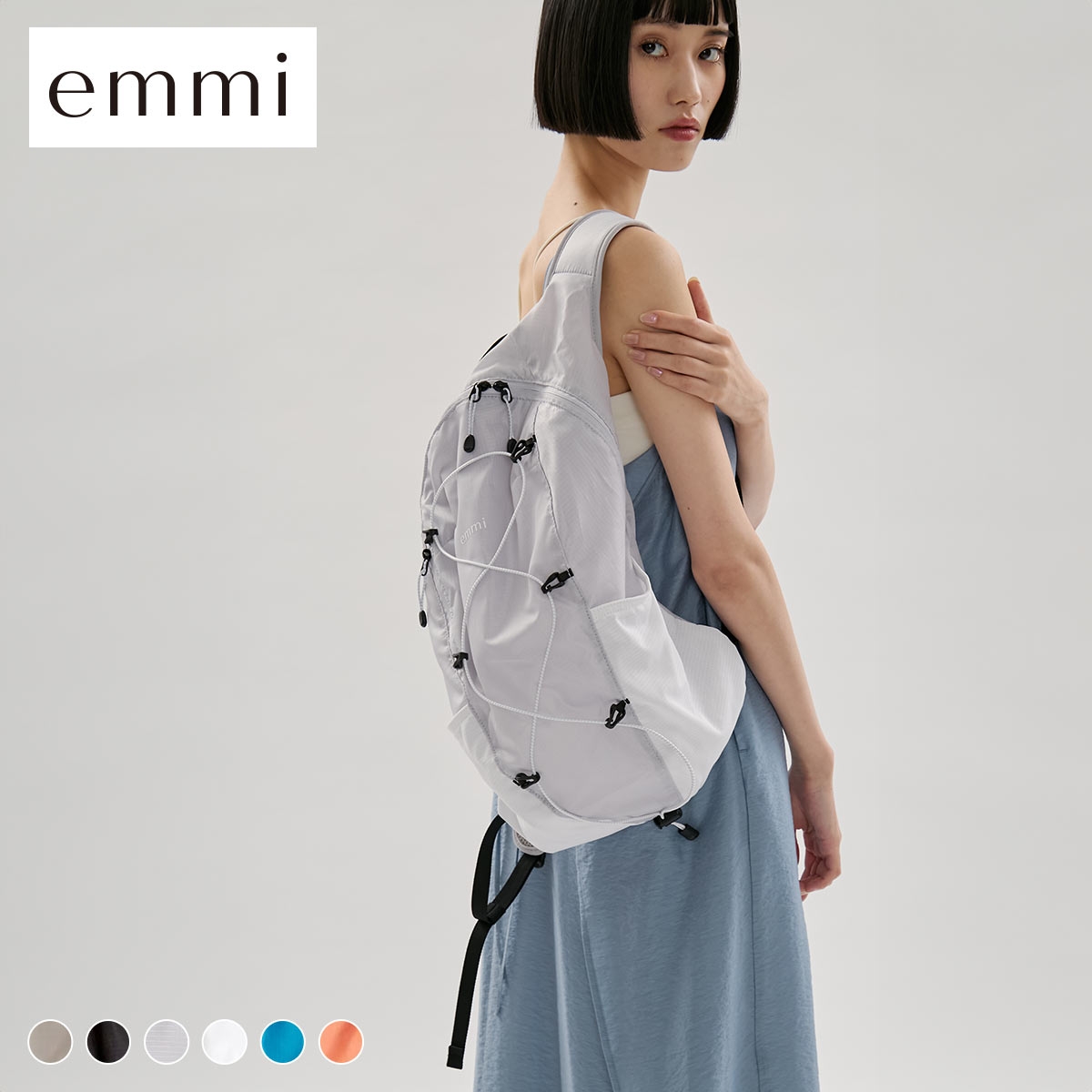 エミ パッカブルバックパック 撥水 emm(GY-グレー-Free)