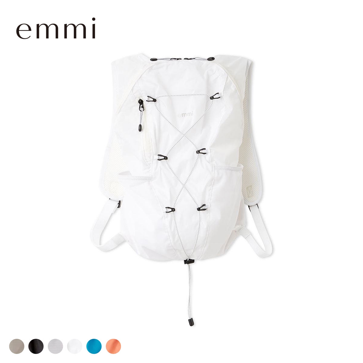 エミ パッカブルバックパック 撥水 emm(WH-ホワイト-Free)