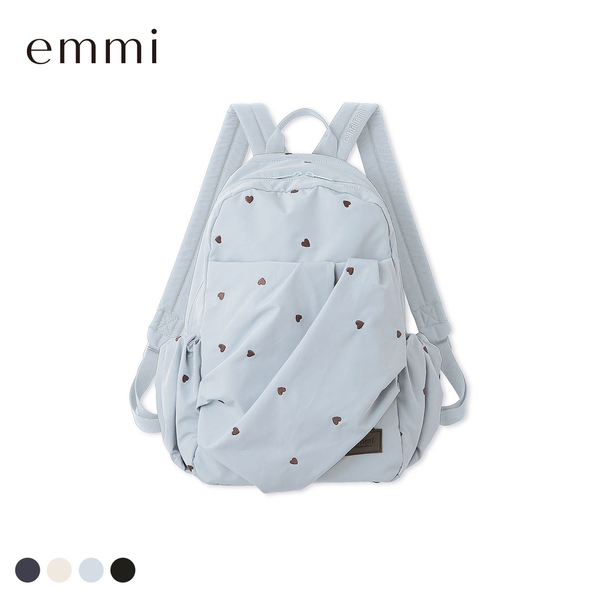 エミ HEART eco ハートギャザーボディーバックパック 撥水 emmi(LBU-薄ブルー-Free)