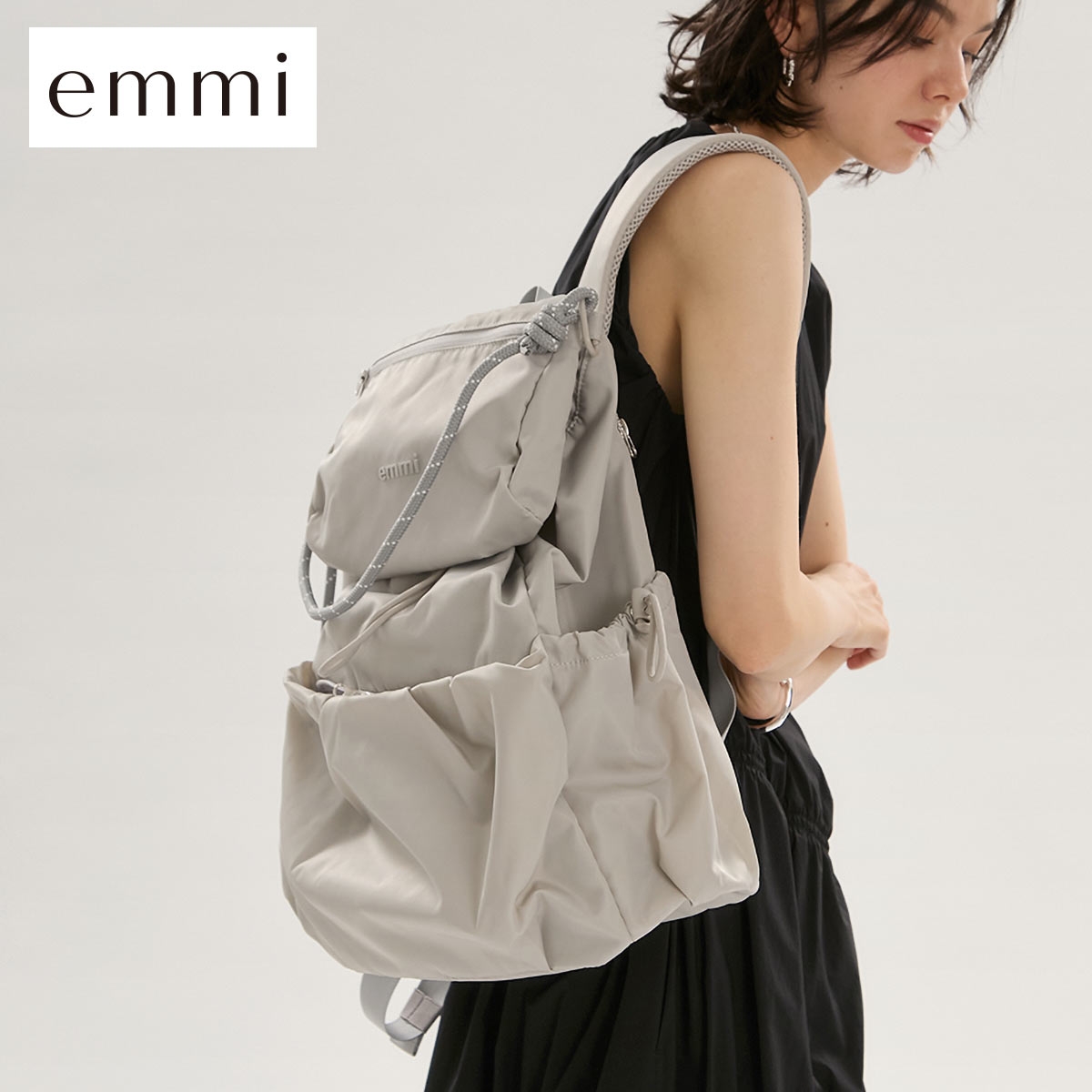 エミ ONLINE限定カラーあり マルチユースバックパック emmi(BE-ベージュ-Free)