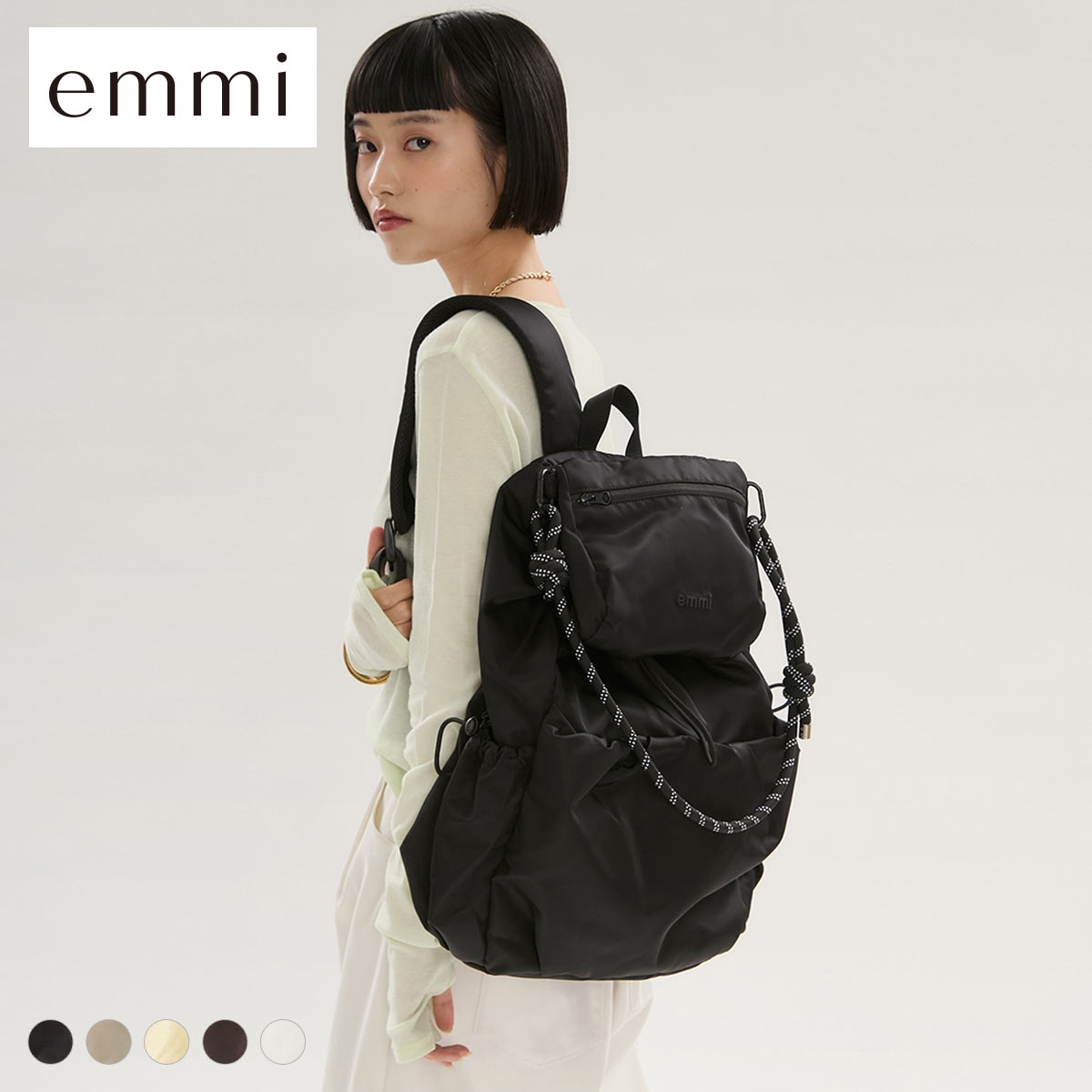 エミ ONLINE限定カラーあり マルチユースバックパック emmi