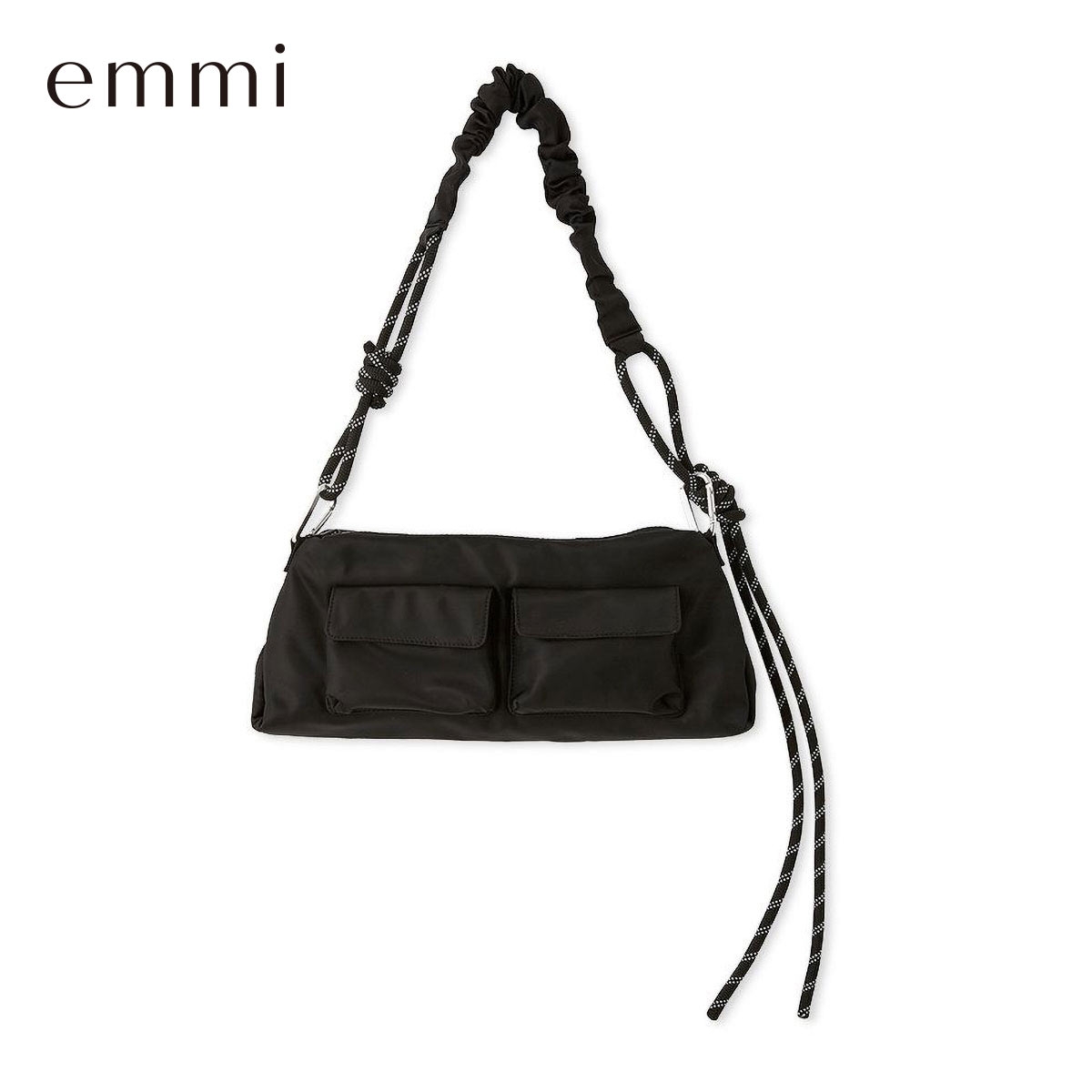 エミ ギャザーショルダーコードバッグ emmi(BK-ブラック-Free)