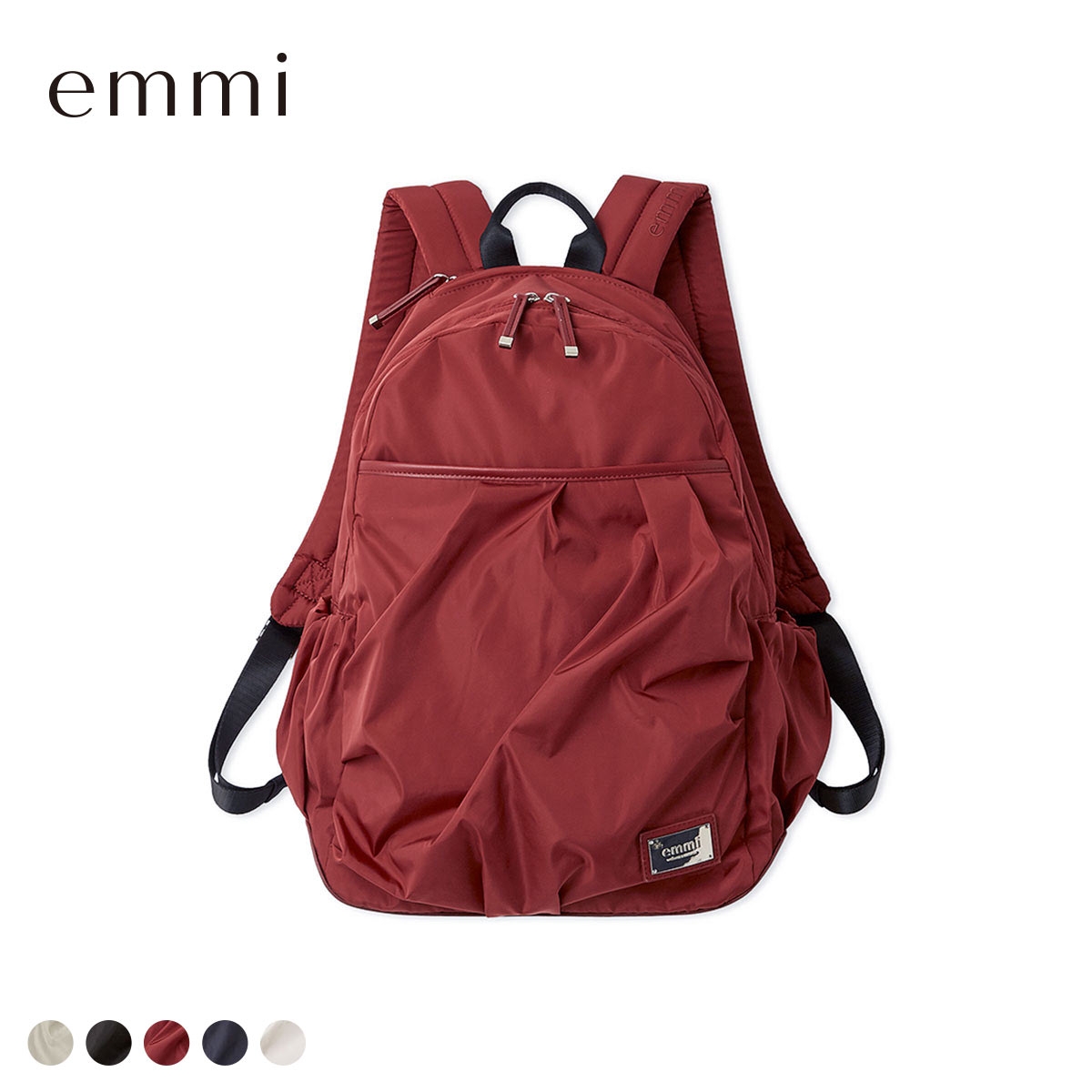 エミ eco レザーミックスバックパック 撥水 emmi(RE-レッド-Free)