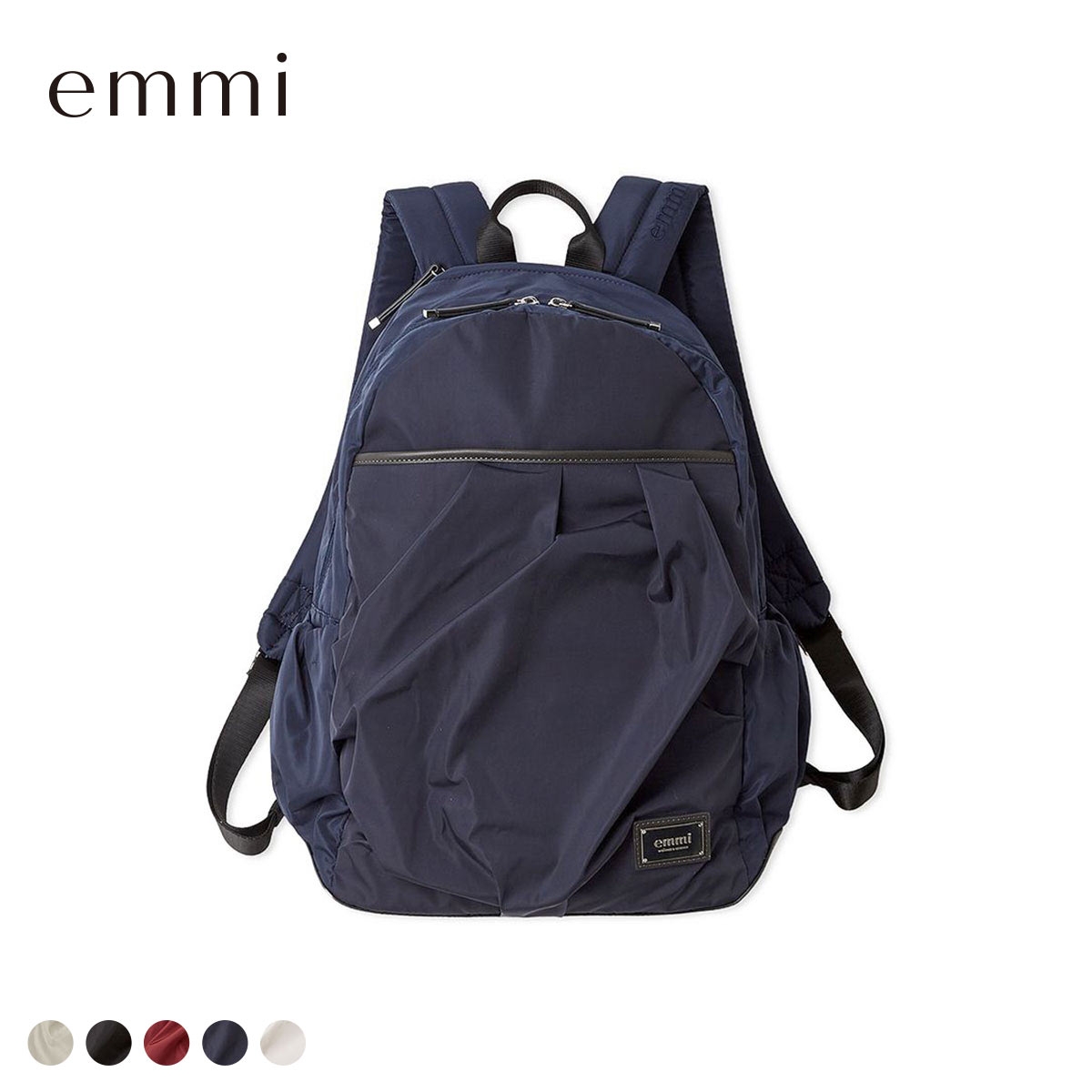 エミ eco レザーミックスバックパック 撥水 emmi(NV-ネイビー-Free)