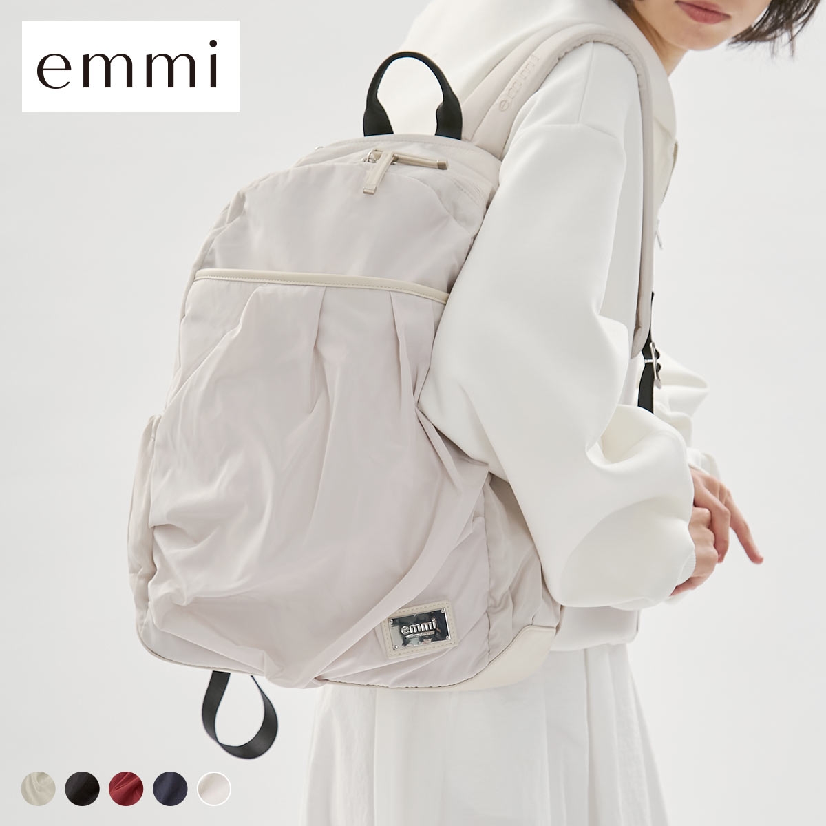 エミ eco レザーミックスバックパック 撥水 emmi