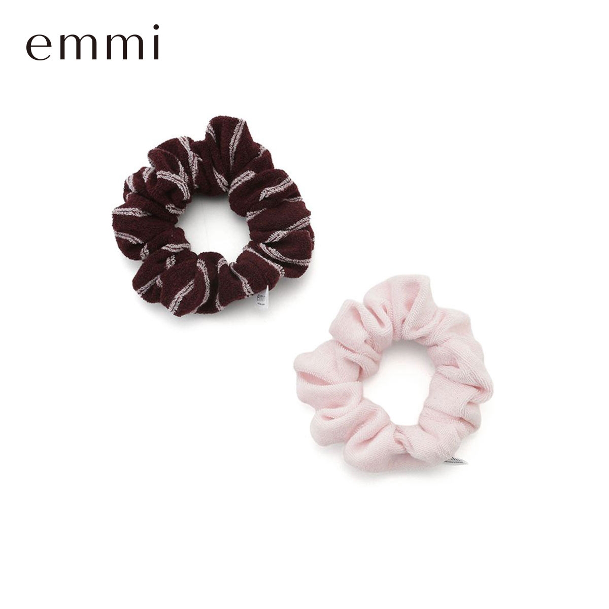 エミ emmiロゴパイルシュシュ2セット emmi(BUR-バーガンディ-Free)