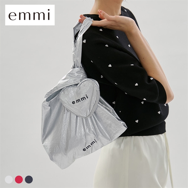 エミ ハートチャーム付きエコバッグ emmi