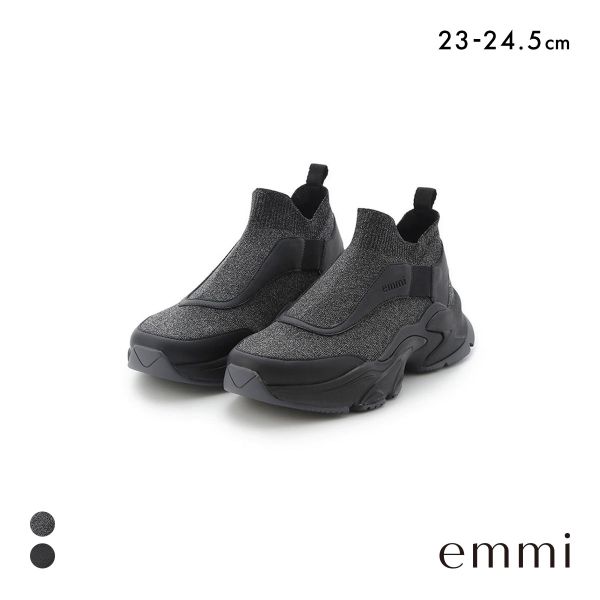 エミ eco ニットカッティングデザインスニーカー emmi