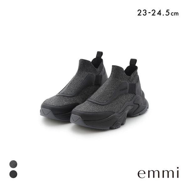 エミ eco ニットカッティングデザインスニーカー emmi