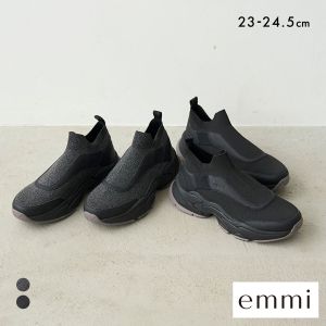 エミ eco ニットカッティングデザインスニーカー emmi