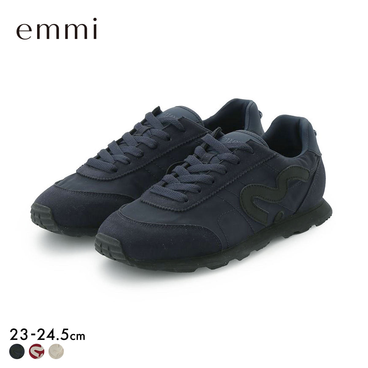 エミ em ソフトランニングスニーカー emmi(NV-ネイビー-23.0cm)