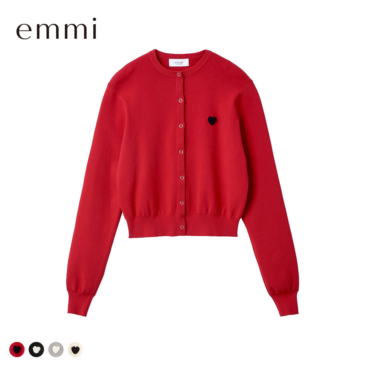 エミ HEART eco ハートニットカーディガン アンサンブル可能 emmi(RE-レッド-Free)