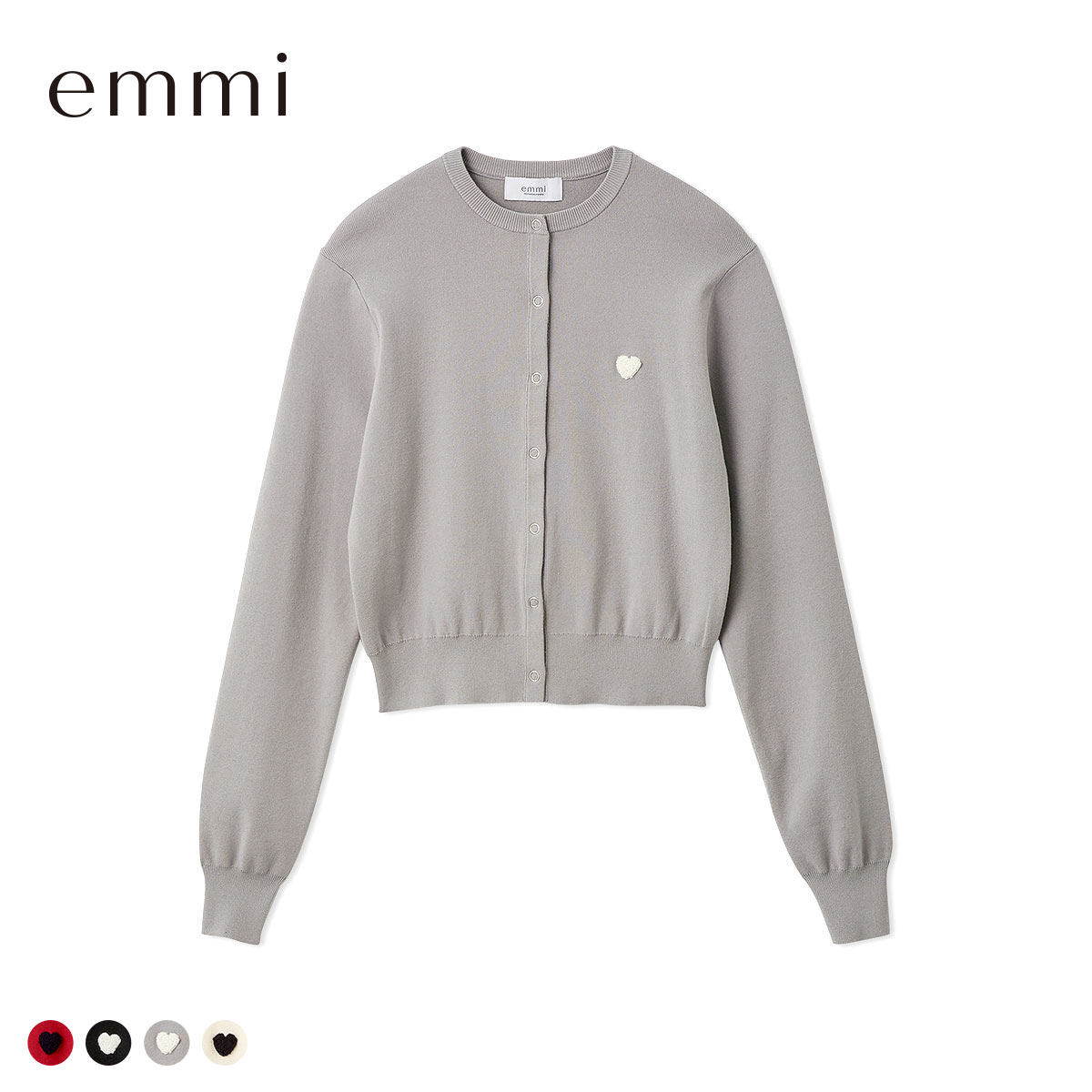 エミ HEART eco ハートニットカーディガン アンサンブル可能 emmi(GY-グレー-Free)