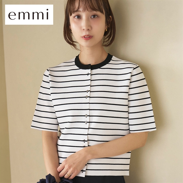 エミ ハーフスリーブニットカーディガン ウォッシャブル UVカット 接触冷感 emmi
