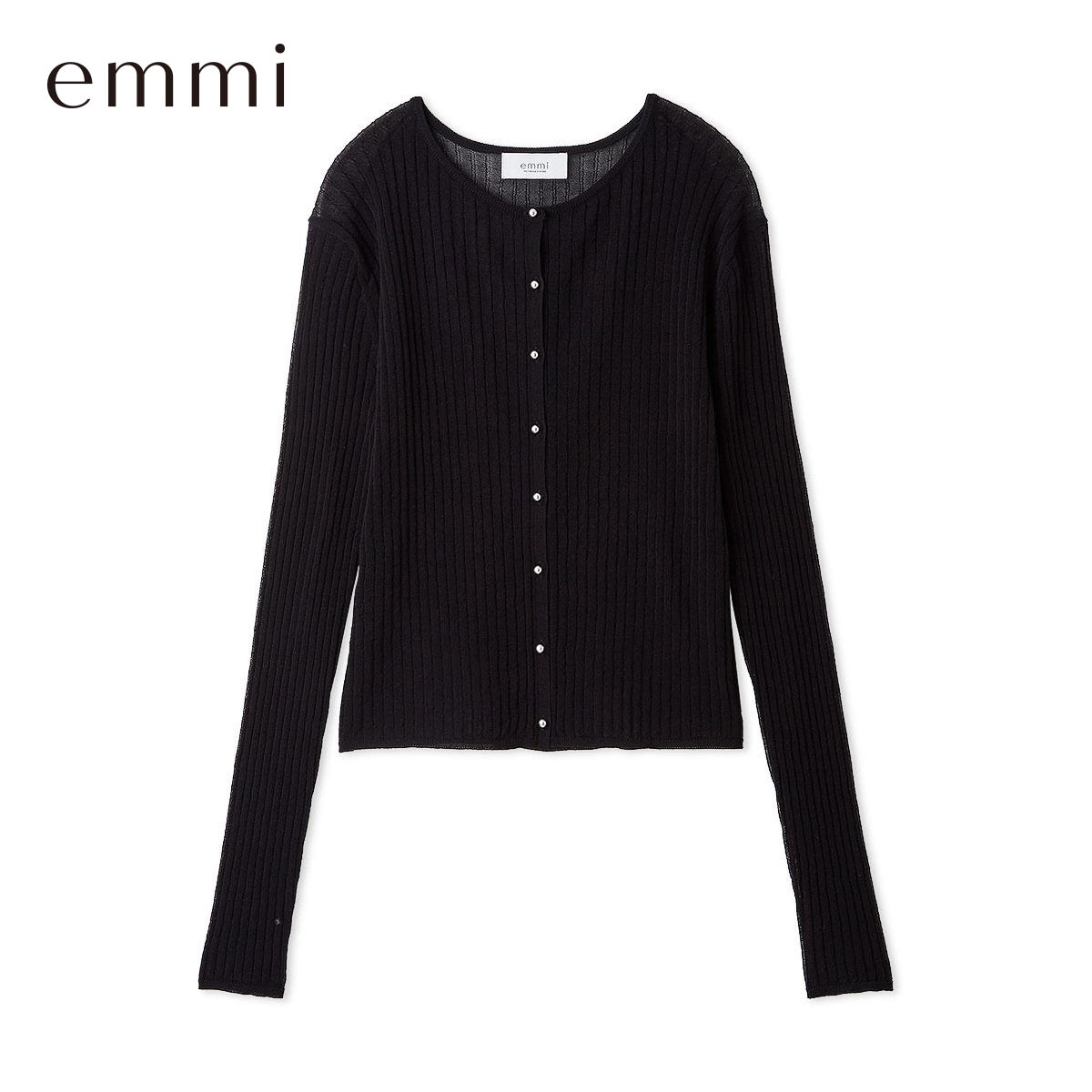 エミ リブシアーカーディガン emmi(BK-ブラック-Free)
