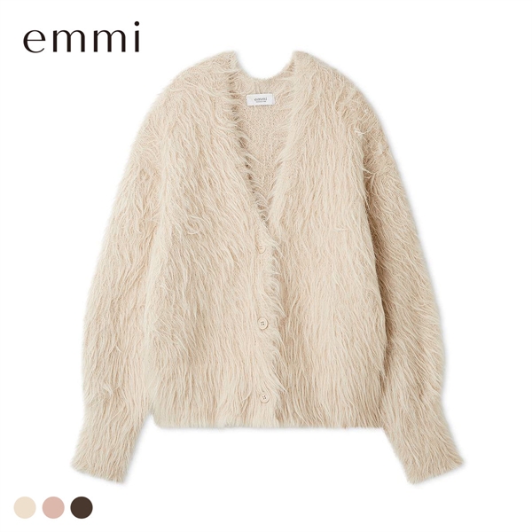 エミ Vネックシャギーニットカーディガン emmi