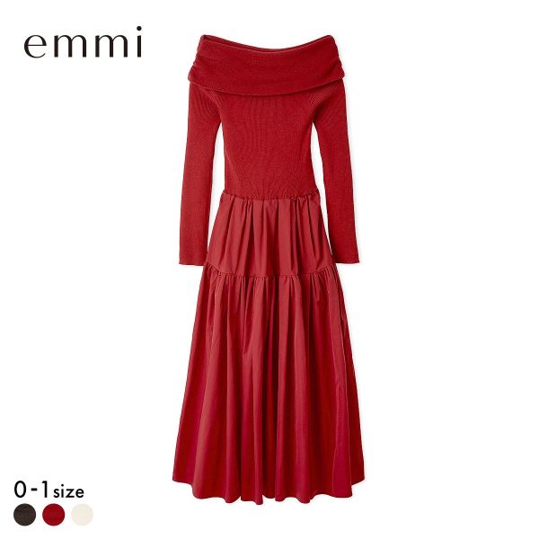 エミ オフショルニットドッキングワンピース emmi