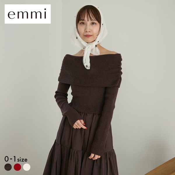 エミ オフショルニットドッキングワンピース emmi