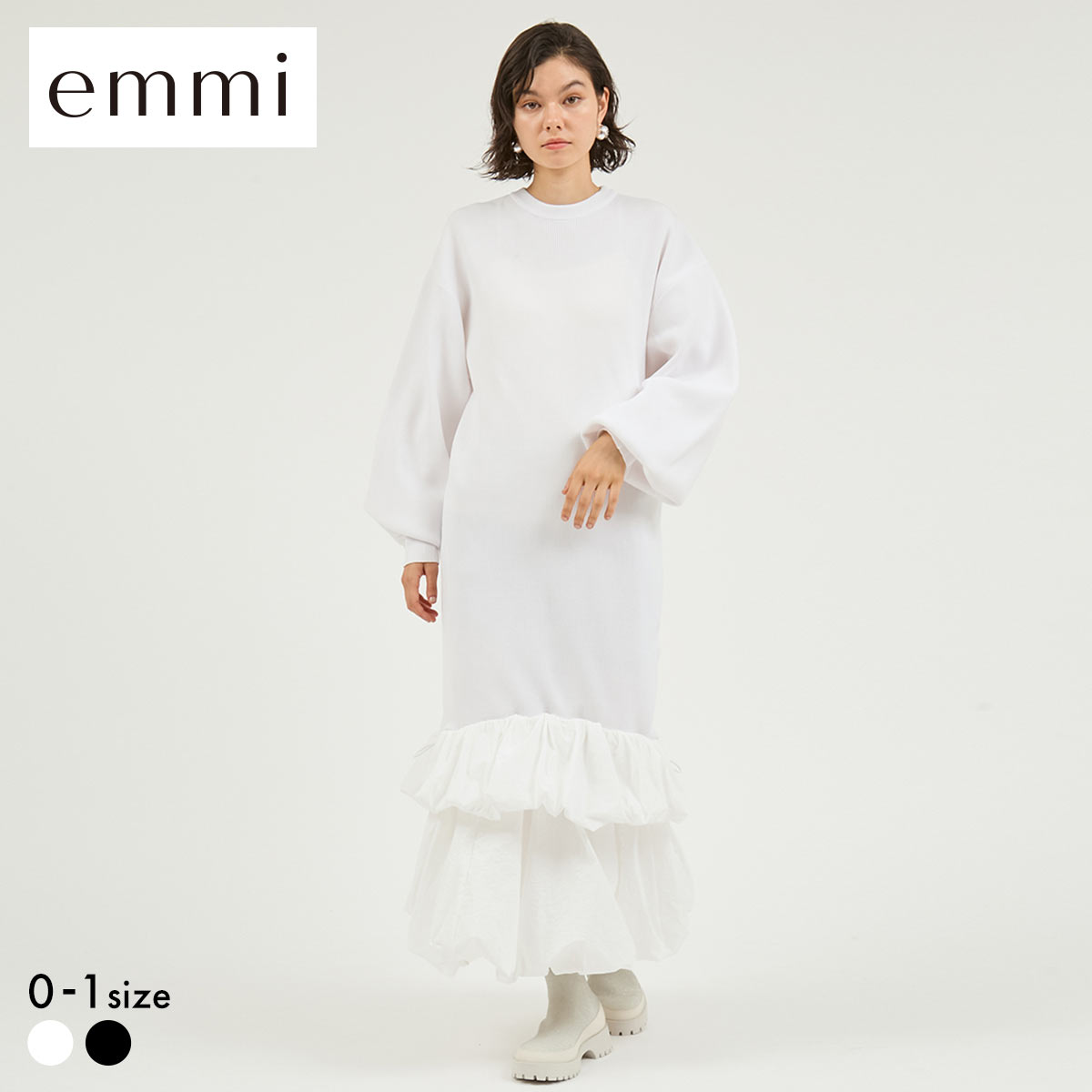 エミ ニットタフタドッキングOP emmi(WH-ホワイト-0)