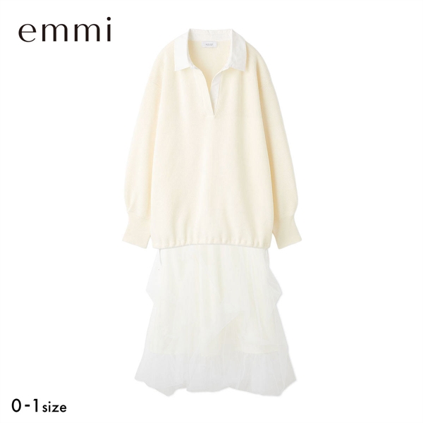 エミ ラガーニットトップス×チュールタックスカートセット emmi