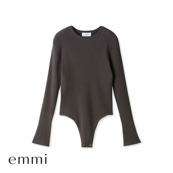 エミ LENZING(TM) ECOVERO(TM) クルーネックニットボディスーツ emmi