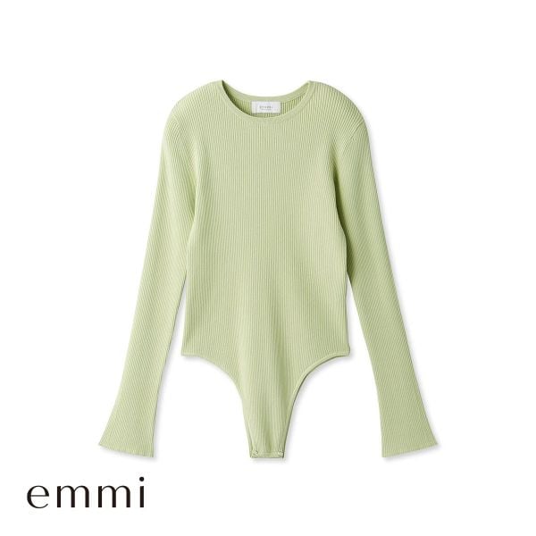 エミ LENZING(TM) ECOVERO(TM) クルーネックニットボディスーツ emmi
